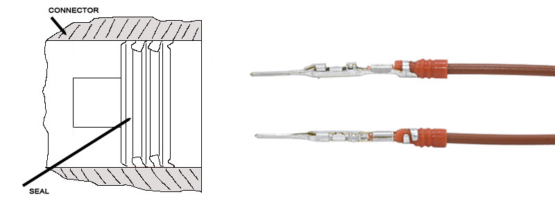 White Tyco Amp MOS Connector Crimper Seal 2.0-2.7mm Insulation