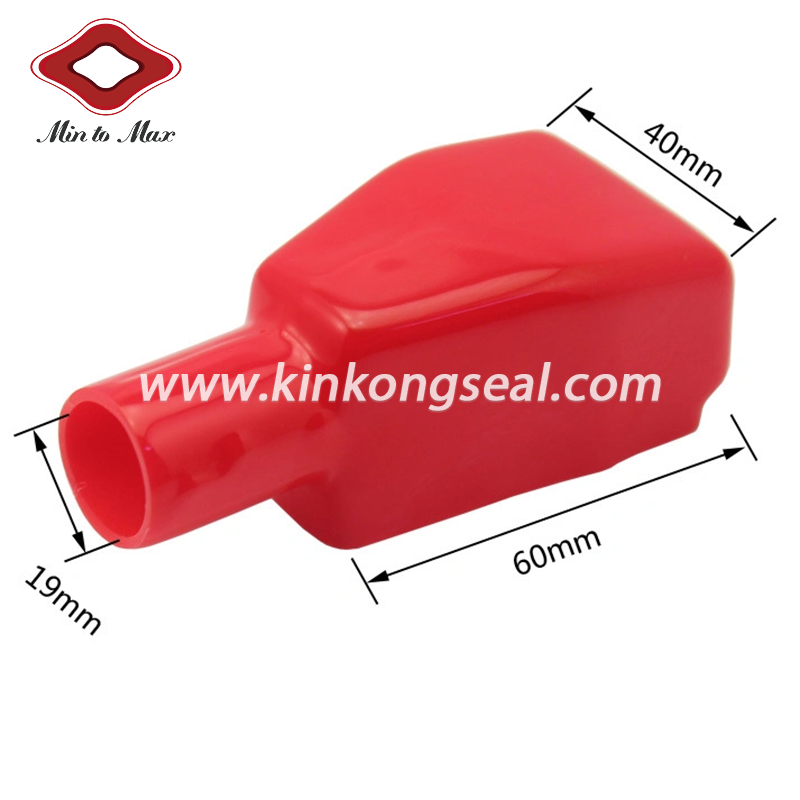 Soft Vinyl Red and Black Automotive Battery Terminal Cap